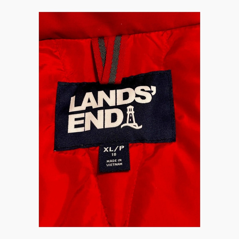 Lands' End Expedition Down Parka Jacket Women's XL PETITE 18P Red Hood NWOT - Picture 15 of 16